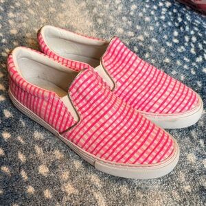 Lilly Pulitzer Vibrant Pink and White Slip-On Sneakers